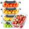 KOMUEE 30 oz 5 Pack Glass Meal Prep Containers Glass Storage Containers with Lids Dishwahser Microwave Oven and Freezer Safe