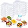 Blushtier 10 Pcs Pack Snack Containers with Lids 5 oz Double Compartment Plastic Food Containers Portable Divided Snack Cups for School Office Meal Prep Sauces Dips Onthego Camping Clear