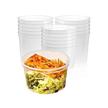 Green Direct 64 oz Plastic Round Deli Containers with Lids Freezer Safe BPAFree Disposable Food Storage for Soups Ice Cream and Meal Prep Pack of 8