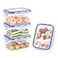 KIGI Small Food Storage Containers Rectangle 4Sided Locking Airtight Lids BPAFree Plastic LeakProof for Lunch Meal Prep Snack Portion Control 17 oz 21 Cup 8 Piece Set