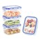KIGI Small Food Storage Containers Rectangle 4Sided Locking Airtight Lids BPAFree Plastic LeakProof for Lunch Meal Prep Snack Portion Control 17 oz 21 Cup 8 Piece Set