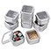 LJY Empty 4Ounce Square Silver Metal Tins with Clear Window for Candle MakingGifts Treasures 9 Pack Silver 256x256x15