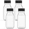 Hulless 6 Ounce Plastic Juice Bottle Drink Containers 5 Pcs Juicing Bottles with Black Lids Suitable for Juice Smoothies Milk and Homemade Beverages