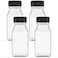 Hulless 6 Ounce Plastic Juice Bottle Drink Containers 5 Pcs Juicing Bottles with Black Lids Suitable for Juice Smoothies Milk and Homemade Beverages