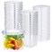 Macarrie 50 Pack 68 oz Square Deli Containers with Lids Clear Plastic Food Storage Containers Airtight Organizer Bin for Food Prep Freezer Kitchen Restaurant Supplies68 oz