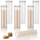 Suclain 6 Pieces Cylinder Cracker Containers Saltine Sleeve Storage Container Plastic Cracker Keeper with Lid Airtight Spaghetti Cookie Holder for Food Pantry Cereal Chips