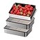 Hommiya Stainless Steel Food Storage Containers Silver Airtight with Vacuum Seal Stackable Rectangular 3Piece Set BPAFree Lids for Meal Prep and Leftovers Storage deep 33 Height