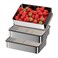 Hommiya Stainless Steel Food Storage Containers Silver Airtight with Vacuum Seal Stackable Rectangular 3Piece Set BPAFree Lids for Meal Prep and Leftovers Storage deep 33 Height