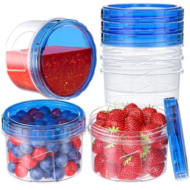 Winproper 6 Pack16 OZ Freezer Storage Containers Small Plastic Containers with Twist Top Lids Round Food Storage Containers Reusable Soup Container MicrowaveDishwasher Safe