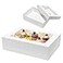 Mcfleet 16pcs 14x10x4 Rectangle Cake Boxes with Window Quarter Sheet Bakery Boxes for Donuts Cookies Cupcakes Pastry Baking Pie Treat Packaging White Large