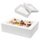 Mcfleet 16pcs 14x10x4 Rectangle Cake Boxes with Window Quarter Sheet Bakery Boxes for Donuts Cookies Cupcakes Pastry Baking Pie Treat Packaging White Large