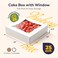 Fit Meal 25 Pack Bakery Pie Box with Window 10x10x25 White Cardboard Packaging for Cupcake Cookies and Pastry Restaurant Containers And Personalized Favors