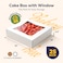 Fit Meal 25 Pack Bakery Pie Box with Window 10x10x25 White Cardboard Packaging for Cupcake Cookies and Pastry Restaurant Containers And Personalized Favors