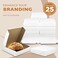 Fit Meal 25 Pack White Pie Boxes 10x10x25 Square Bakery Boxes for Cookies Cheesecake Chocolate Covered Strawberries Dessert Macaroon Bread Bulk Paper Cardboard Sweet Boxes for Surprises and Pastries