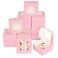 Bakepacker 60pcs Pink Cookie Boxes 6x6x3 inches Easy Assemble Macaroon Pastry Boxes Bakery Boxes with Window for Bakery