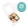 BAKIPACK 25 White Bakery Boxes with Window 6x6x4 Inches Cake Boxes with Window Treat Boxes for Small Bakery Dessert Candy Cookies Pastry Party Favors Wedding Cake