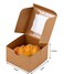 Bekoetoz 100Pcs Paper Cookie Boxes With Window Small Bakery Boxes 4x4x25 Inches Mini Cake Boxes For PastriesCupcakesDessertsDonutsChocolate StrawberriesCandyTreat Boxes4 4 25Brown