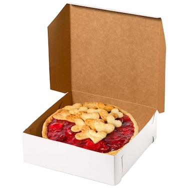 Fit Meal Prep 25 Pack Pastry Boxes 9x9x3 White Bakery Box for Cookies Compostable Kraft Paper Cardboard for Baked Goods Packaging Cake Food Donut Cupcake Candy Bread Bridesmaid Gift Box