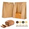 Funcoo 50 Pcs Paper Bread Bags for Home Sourdough Bread Bakery Storage Bags with Window Large Bakery Loaf Bags for Baked Goods Packaging Label Seal sticker included