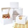 Huoshange Cookie Boxes with Window 45x45x3 Inch50 PackWhite Bakery BoxesMini Treat Boxes for Mini Bundt Cake and Individual Cheesecakes