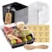 Leafiew 50 Pack Small Charcuterie Boxes with Clear Lids To Go Paper Mini Charcuterie Box Disposable Food Containers 5Inch Dessert Boxes Sandwich Cookie Sushi Cake Slice Strawberries Black