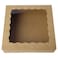 ONE MORE 15pcs 12inch Kraft Bakery Boxes 12x12x25inch Large Pie Boxes with PVC Window Natural Disposable Box for CookiePack of 15 Brown 15