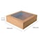 ONE MORE 15pcs 12inch Kraft Bakery Boxes 12x12x25inch Large Pie Boxes with PVC Window Natural Disposable Box for CookiePack of 15 Brown 15