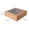 ONE MORE 15pcs 12inch Kraft Bakery Boxes 12x12x25inch Large Pie Boxes with PVC Window Natural Disposable Box for CookiePack of 15 Brown 15