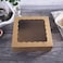 ONE MORE 15pcs 12inch Kraft Bakery Boxes 12x12x25inch Large Pie Boxes with PVC Window Natural Disposable Box for CookiePack of 15 Brown 15