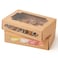 qiqee 36Packs Autopop up Kraft Cookie Boxes for Gift Giving 8x53x2 inch Brown Treat Box with Window One Second Folding Bakery Box for Donuts Candies and Biscuit