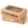 qiqee 36Packs Autopop up Kraft Cookie Boxes for Gift Giving 8x53x2 inch Brown Treat Box with Window One Second Folding Bakery Box for Donuts Candies and Biscuit