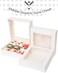 qiqee Autopop up White Pie Boxes with Window 10x10x25 inch 30Packs Cookie Donut Bakery Box