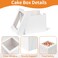 WINKIO 10 Inch Cake Box with Cake Boards 2 Pack Disposable Cake Carrier Cakes Transport Container White Bakery Holder with Window for Cookies Pies Cupcakes Pastry 10108 Inches
