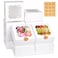 WINKIO 12 Pieces Cookie Boxes with Window 663 Inches Treat Boxes for Bakery Dessert Pastry Mini Cake Favor Donut Baked Goods White with Stickers