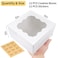 WINKIO 12 Pieces Cookie Boxes with Window 663 Inches Treat Boxes for Bakery Dessert Pastry Mini Cake Favor Donut Baked Goods White with Stickers