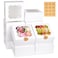 WINKIO 12 Pieces Cookie Boxes with Window 663 Inches Treat Boxes for Bakery Dessert Pastry Mini Cake Favor Donut Baked Goods White with Stickers