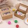 Ybaoo 65 PCS Brown Bakery Boxes with Window 629x354x295 Inches Cookie Pastry Treat Cupcake Cake Dessert Boxes Small Gift Boxes for Party BusinessKraft