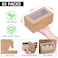 Ybaoo 65 PCS Brown Bakery Boxes with Window 629x354x295 Inches Cookie Pastry Treat Cupcake Cake Dessert Boxes Small Gift Boxes for Party BusinessKraft