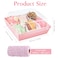 ZORRITA 50 Pack 5 Inch Pink Paper Charcuterie Boxes with Clear Lids Square To Go Cake Slice Containers Small Bakery Boxes for Dessert Cookies Sandwich Strawberries