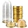 Patelai 150 Pcs Clear Plastic Mini Cupcake Container Mini Cupcake Box Muffin Dome Muffin Single Container Box for Wedding Birthday Cheese Pastry Dessert Cake Gold
