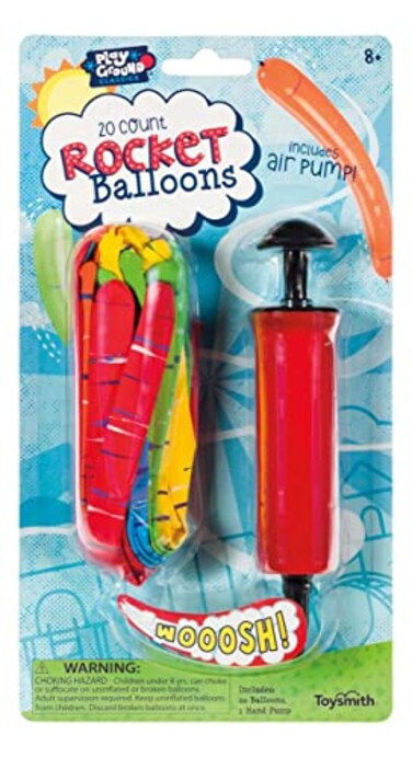 Toysmith 20 Rocket Balloons with PumpColors May VaryVarious Packaging