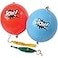 U. S. US Toy Lot Of 12 Assorted Color Comic Book Super Hero Design Punch Balloonsblue red yellow green