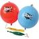 U. S. US Toy Lot Of 12 Assorted Color Comic Book Super Hero Design Punch Balloonsblue red yellow green