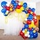 SHIMMER & Shimmer and Confetti Premium 16ft Royal Blue Red Yellow White Hedgehog Action Figure Balloon Garland Kit