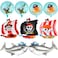 Sumind 9 Pieces Pirate Ship Foil Balloons 18 Inch Round Ocean Animals Shark Skeleton Squid Pattern Balloon for Birthday Party Supplies Decoration