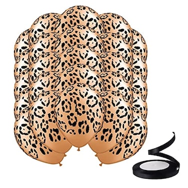 BOGAZNET 25PCS Leopard Cheetah Print Balloons Cheetah Leopard Print Jungle Animal Safari Balloons