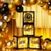 Capoda 51 Pcs Happy New Year Party Decoration Kit Black and Gold 2026 Balloon New Years Boxes with Balloon and LED Light Strings Supplies