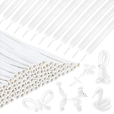 rubfac RUBFAC 260 White Long Balloons for Tying Arch 100pcs Twisting Balloon for Garland Animals Modeling Birthday Wedding Party Decorations