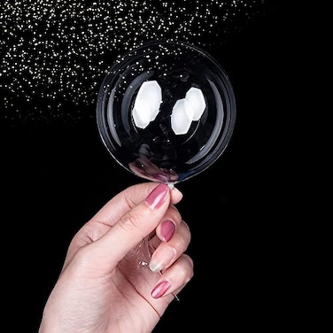 EFAY Small Clear Balloons 100pcs Mini Bubble BoBo Balloons Latex Free Tiny Crystal Tranparent for MermaidSharkBridal ShowerUnder the SeaBirthday Party Decor