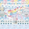 WOOACME Birthday Party Decorations Party Supplies Include Banner Backdrop latex Balloons Hanging Swirls Foil Balloon Cake Cupcake Toppers Tablecloth